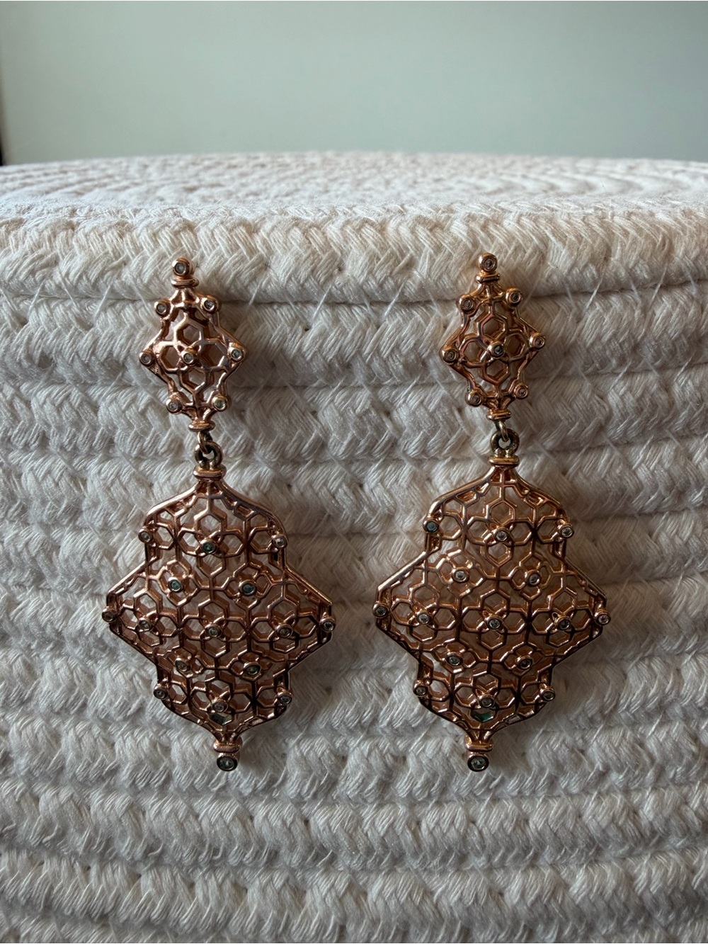Kendra Scott Renee Rose Gold Filigree Drop Earrings